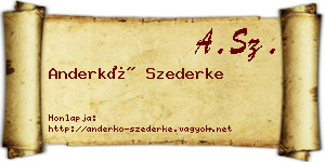 Anderkó Szederke névjegykártya